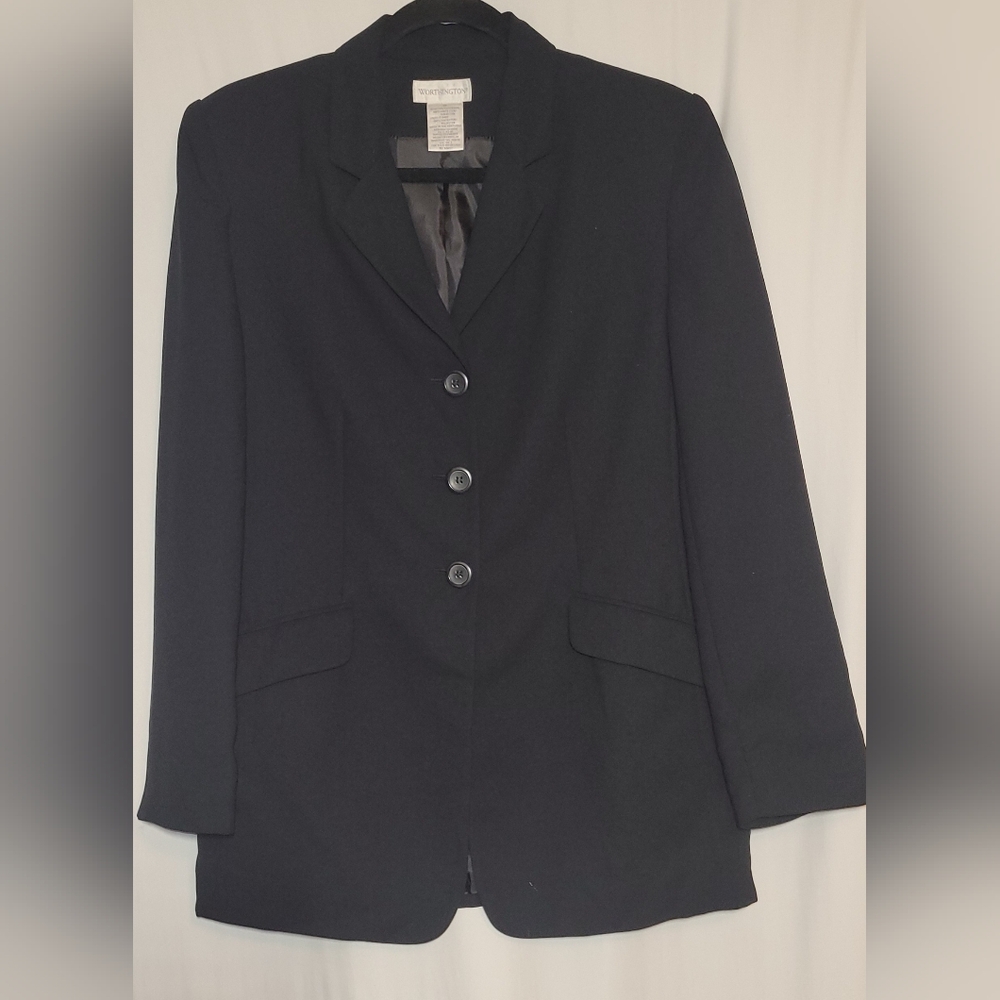 Worthington Black Women's Tailored Blazer Jacket